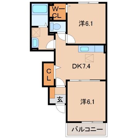 紀伊駅 徒歩25分 1階の物件間取画像